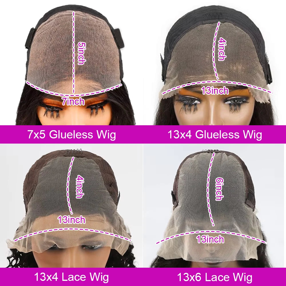 No Glue Body Wave Short Bob 7x5 Glueless Wigs Human Hair 250 Density Wavy 13x4 13x6 HD Lace Frontal Wig Preplucked for Women