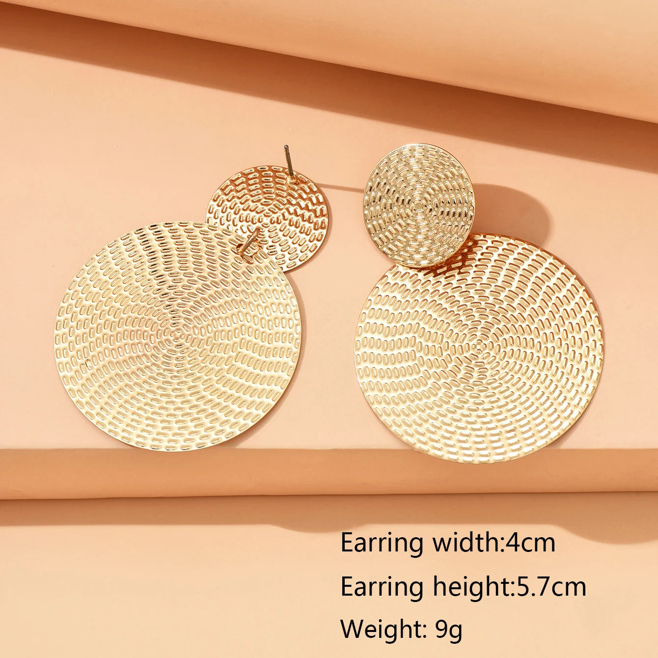 Boho-Chic Geometric Metal Hoop Earrings
