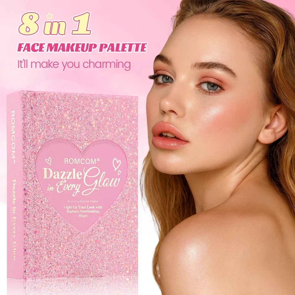 All-In-One Makeup Book – Full Face Palette (Eyes, Blush, Contour & Lip Gloss) 5-Layer Makeup Book – Complete Glam Kit