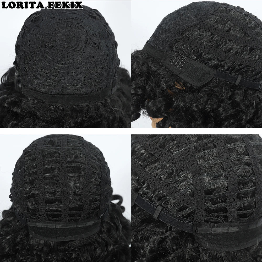 Beginner Friendly Glueless Red Curly Wig - Natural Look Short Afro Style with Bangs