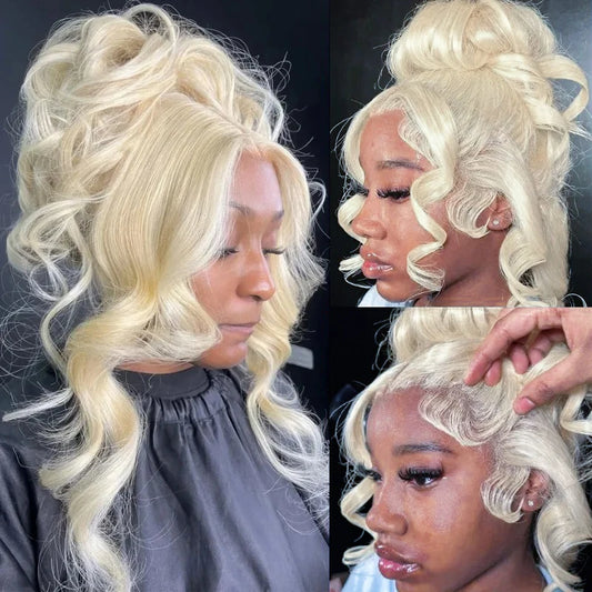 Luxury 613 Blonde 13x6 Lace Frontal Wig – 200% Density Body Wave Brazilian Human Hair