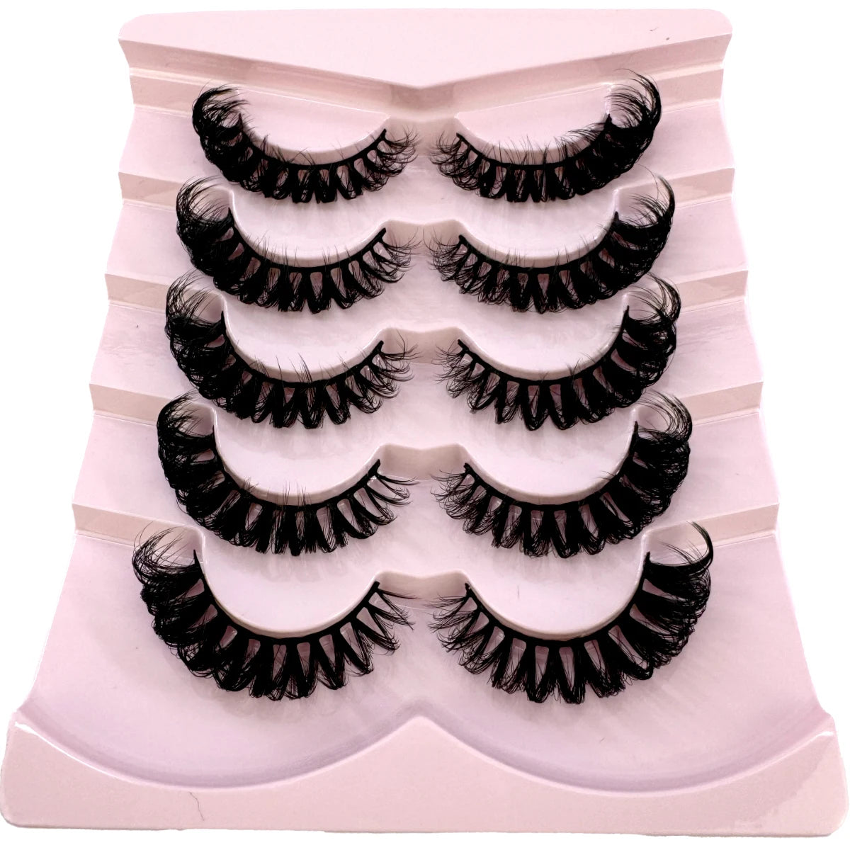 3D Fluffy Cat Eye Lashes – Soft, Wispy Natural Glam (5-Pair Set)