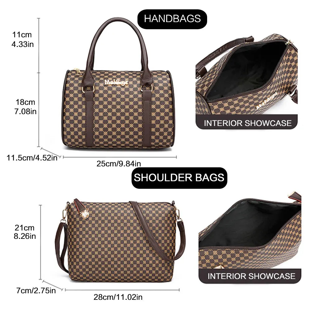 6-Piece Minimalist Floral Tote & Crossbody Set - Large Capacity Fashion Handbags