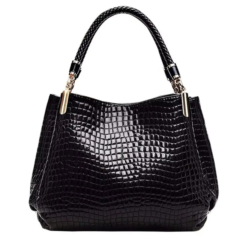 Versatile Large Capacity Shoulder Bag - Soft Leather Fashion Print Crossbody Bag for Leisure & Work