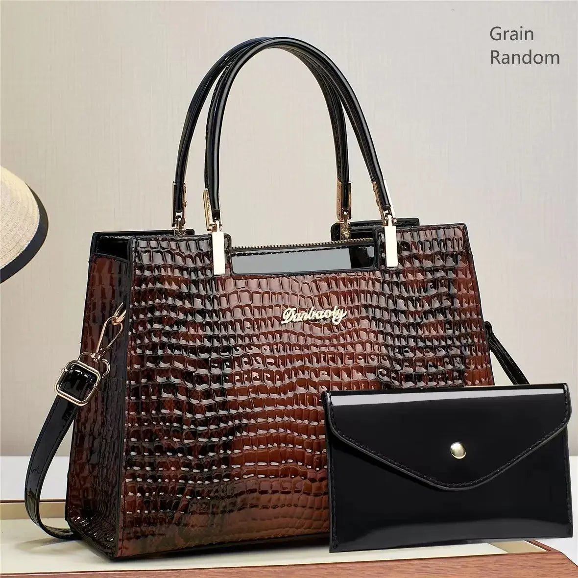 The Heritage Croc-Effect Handbag: Large Capacity Shoulder & Crossbody Bag
