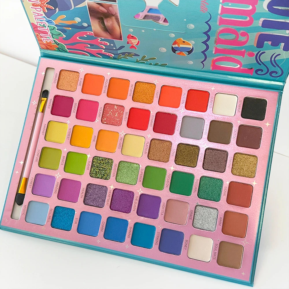 The Ultimate 48-Color Artist Palette | Matte & Shimmer with Pro Brushes