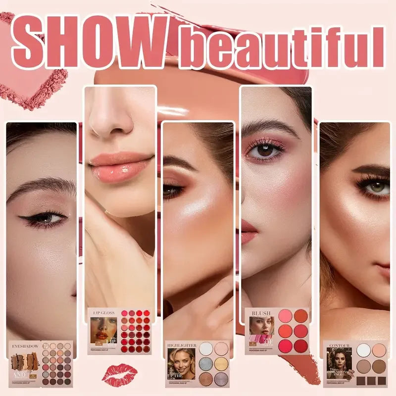 Infinite Glam Storybook: 67 vibrant shades layered for "ceremonial" opening, replacing 10+ individual products.