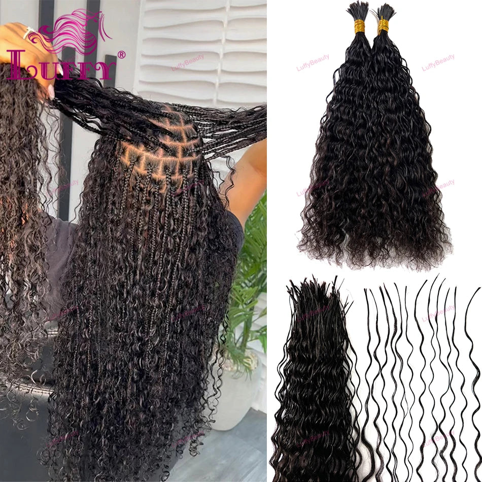 Loose Deep Wave Human Hair Bulk – Pre-Stretched Pre-Sectioned Braiding Hair for Boho Braids, Double Drawn Extensions