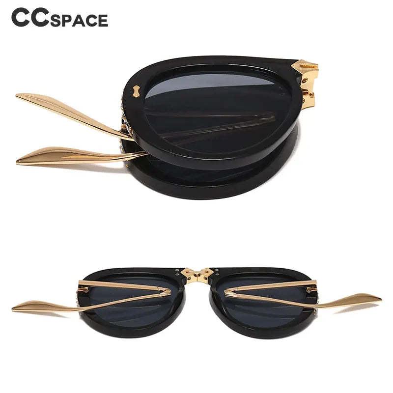 Foldable Retro Diamond Sunglasses – Vintage UV400 Geometric Shades for Men & Women