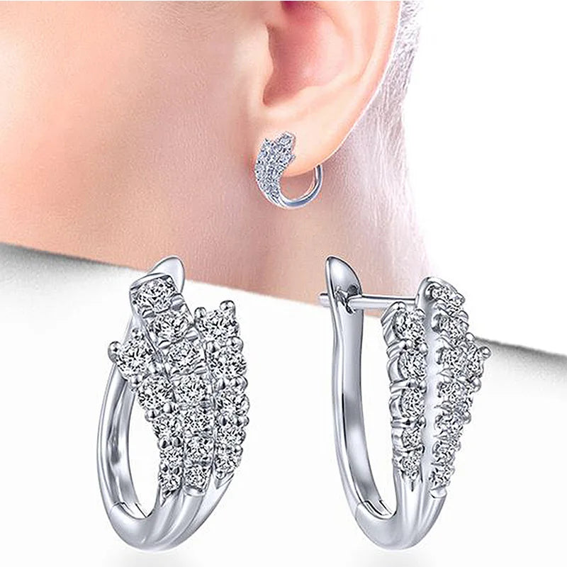 "Iris" Rainbow Zircon Gold Chain Drop Earrings