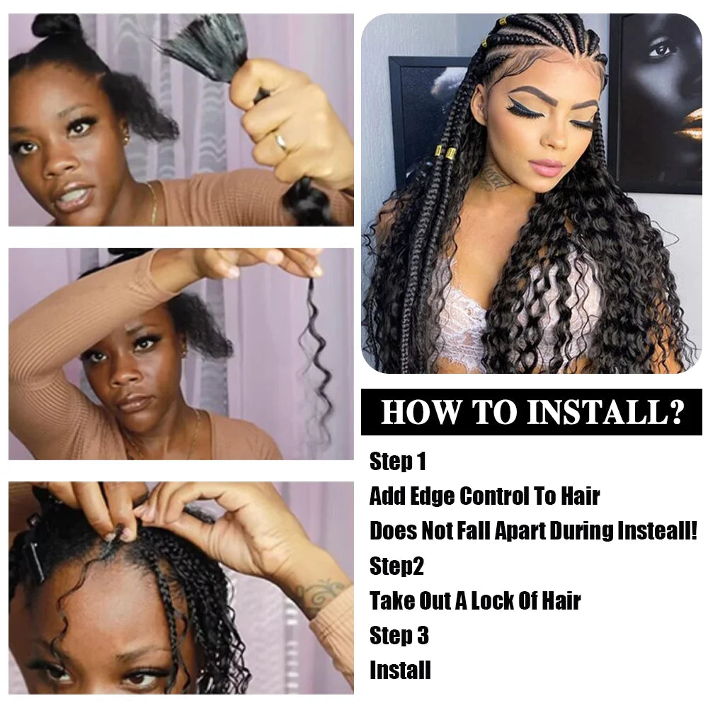 10A Brazilian Deep Wave Bulk Human Hair for Boho Braids - 2 Bundles (100g) - 14 Inch Virgin Hair for Braiding