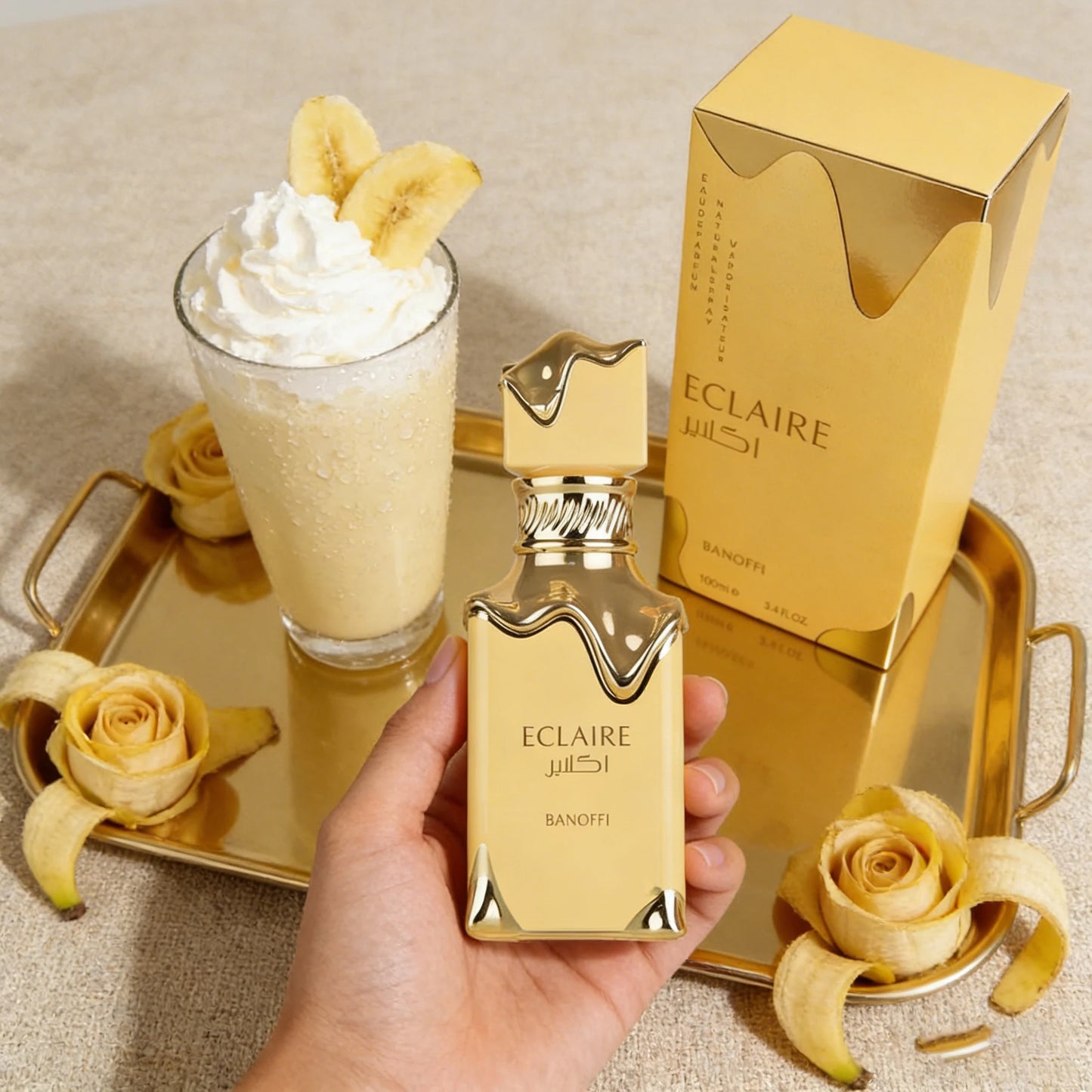 Eclaire Banoffi Eau de Parfum | Sweet Banana Cream & Toffee Gourmand Fragrance – 3.4 oz (100ml)