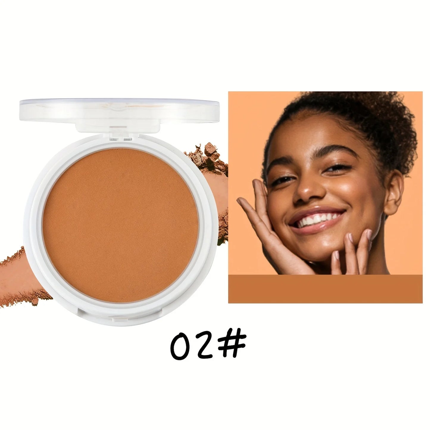 Professional Matte Bronzing Powder for Dark Skin – Sweatproof, Long-Wear Foundation & Contour Compact