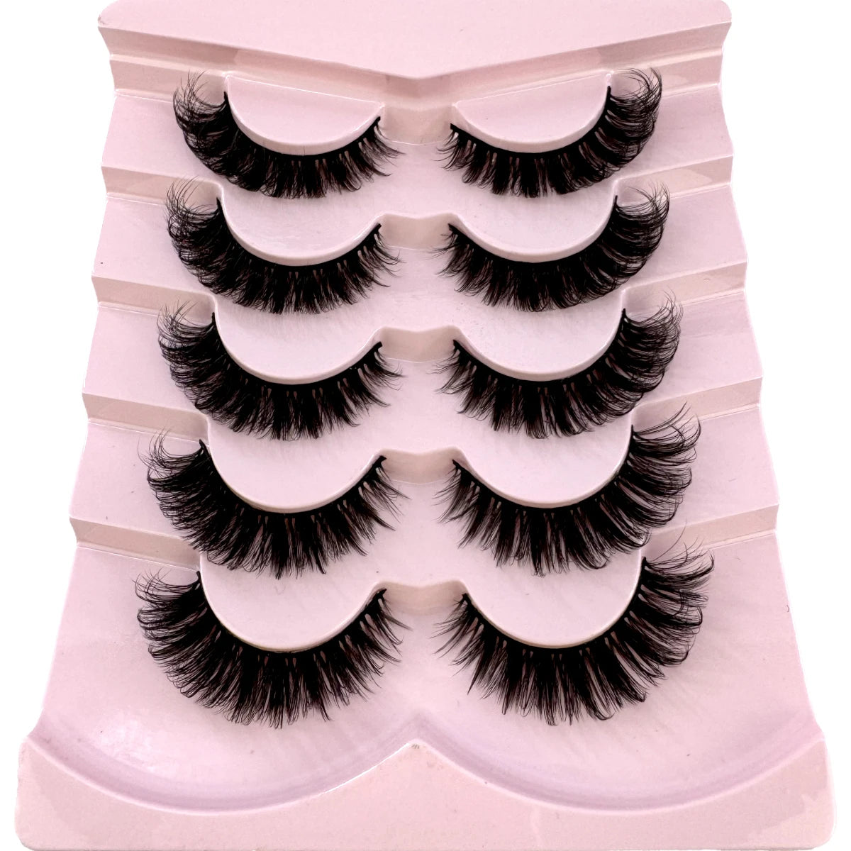3D Fluffy Cat Eye Lashes – Soft, Wispy Natural Glam (5-Pair Set)