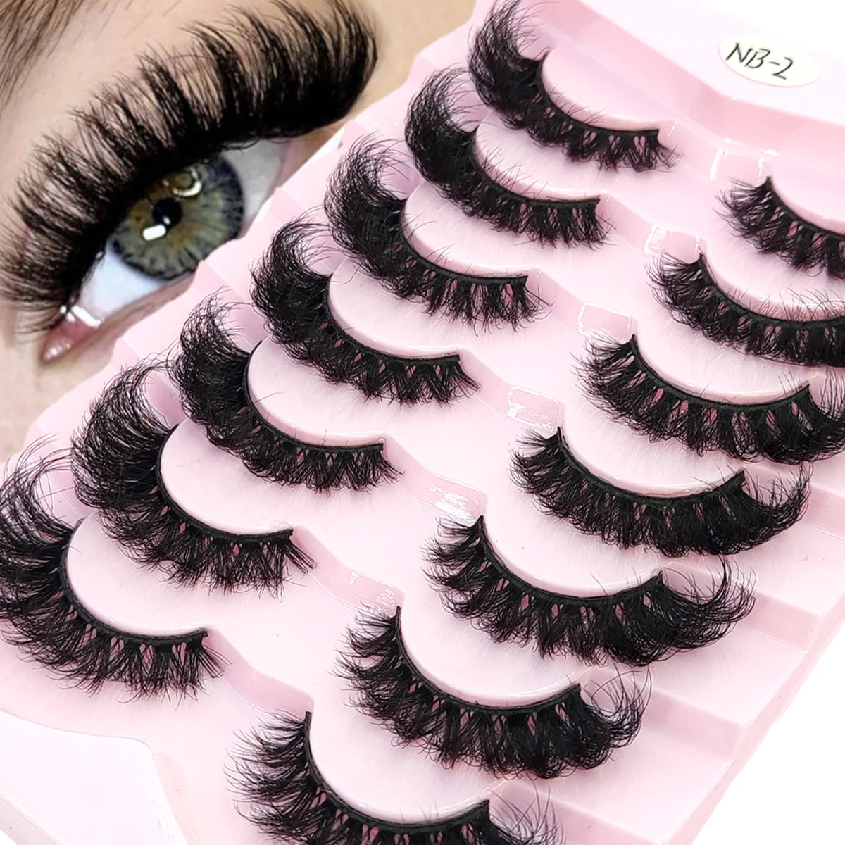 3D Fluffy Cat Eye Lashes – Soft, Wispy Natural Glam (5-Pair Set)