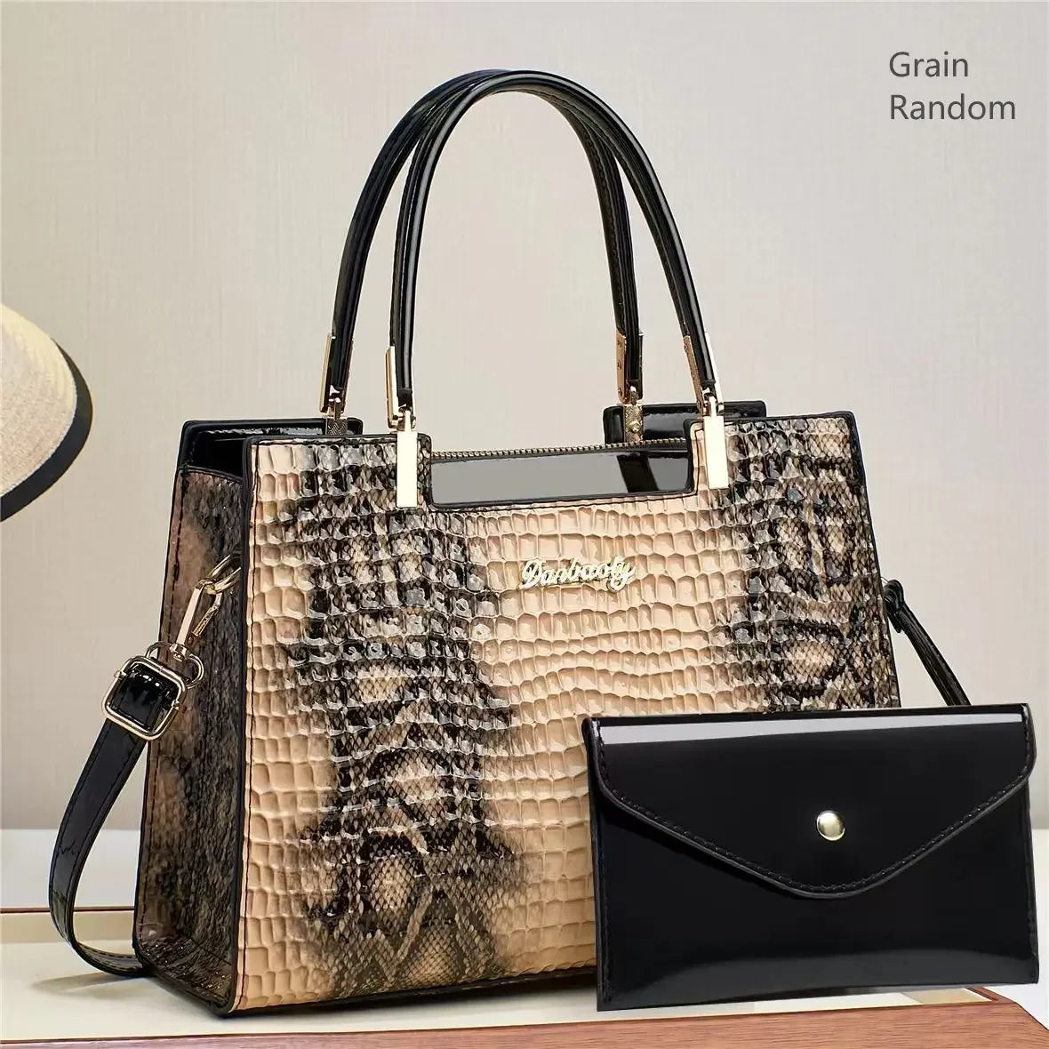 The Heritage Croc-Effect Handbag: Large Capacity Shoulder & Crossbody Bag
