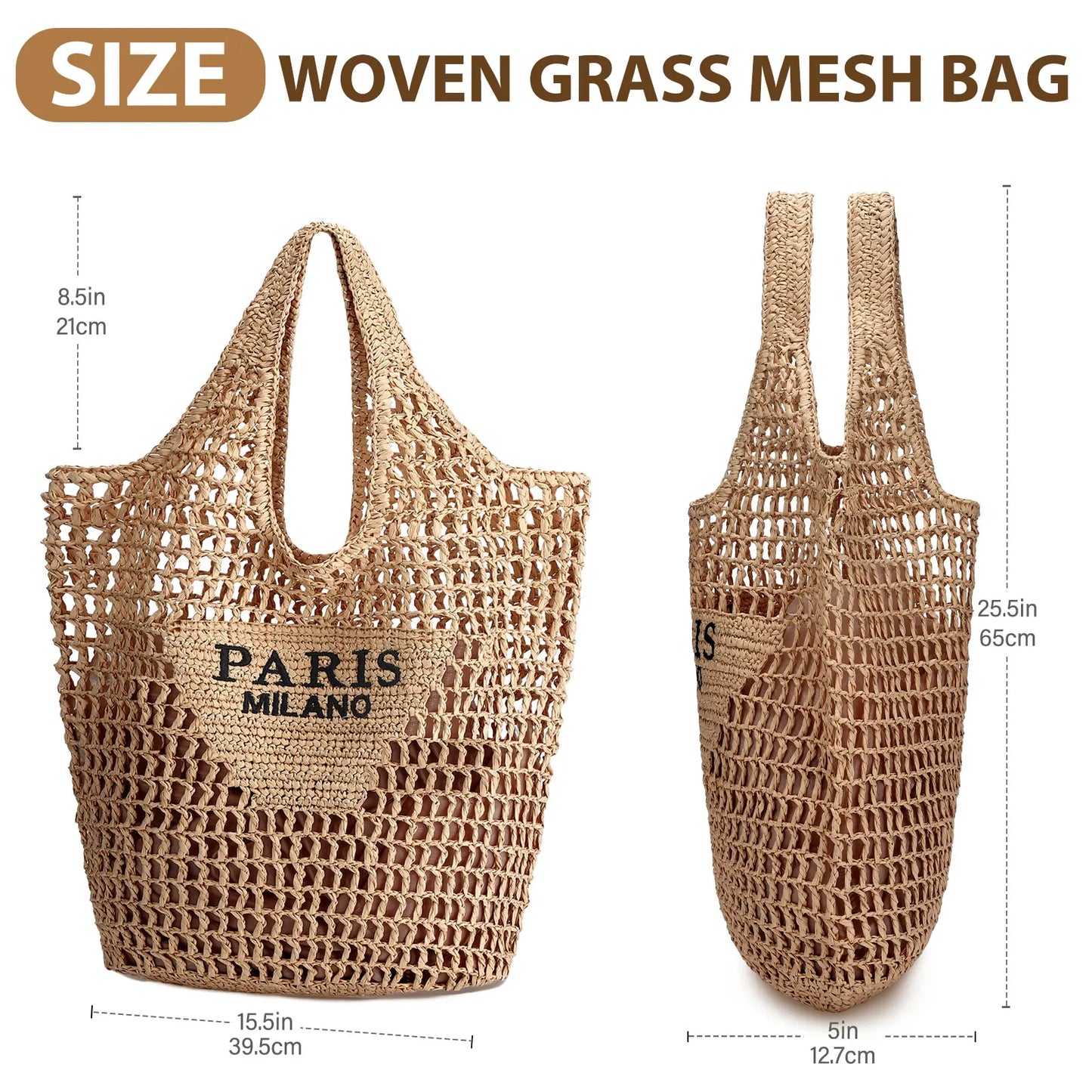 Handmade Woven Straw Beach Tote Bag for Women 🌴