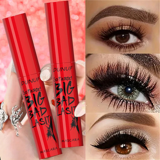 DUNUF Waterproof Long-Lasting Mascara - Smudge-Proof & Sweat-Proof Volumizing Curl