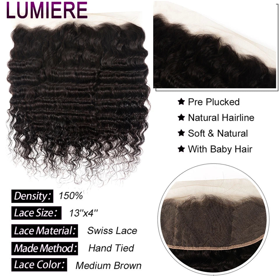 16A Grade Raw Virgin Peruvian Loose Deep Wave - 30" Bundles with HD Transparent Closure - 100% Unprocessed Human Hair Extension Set