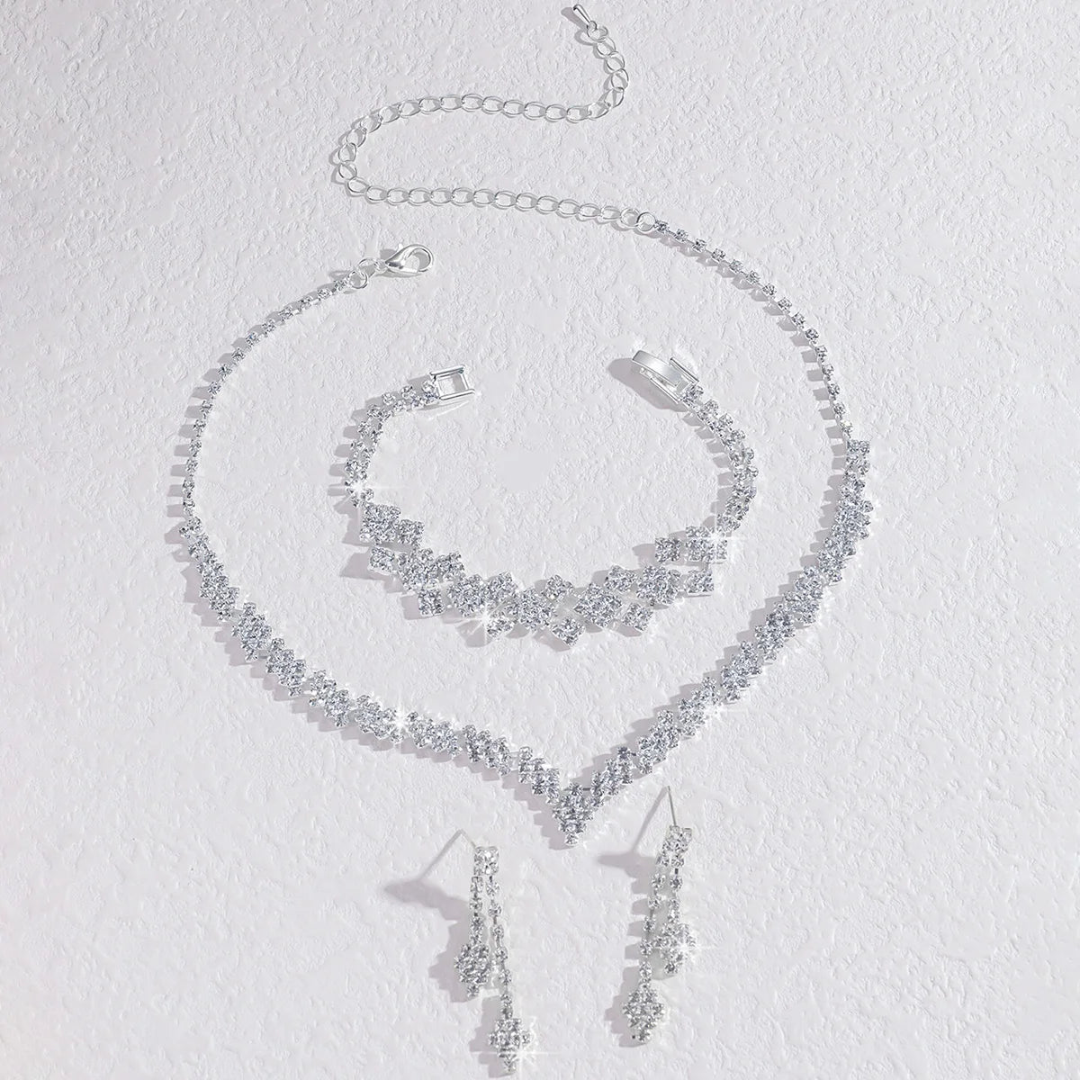 "Seraphina" Rhinestone Tassel Necklace & Earrings Set