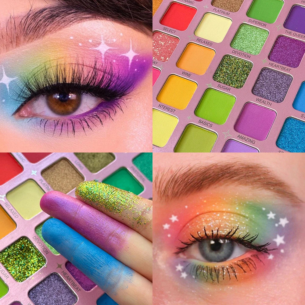The Ultimate 48-Color Artist Palette | Matte & Shimmer with Pro Brushes