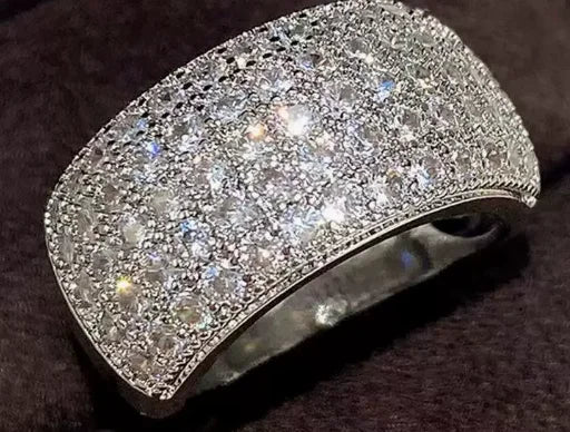 Iced Out Cubic Zirconia Ring – Hip Hop Bling Statement Ring for Men