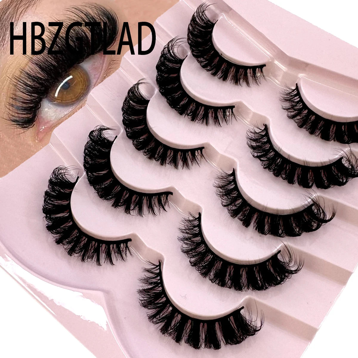 3D Fluffy Cat Eye Lashes – Soft, Wispy Natural Glam (5-Pair Set)