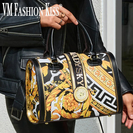 Luxury Geometric Pillow Bag | Large Capacity Microfiber Tote & Crossbody