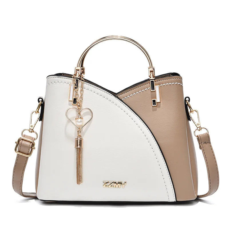 Chic Color-Block Bucket Bag – Korean-Inspired Large Capacity Crossbody & Shoulder Handbag