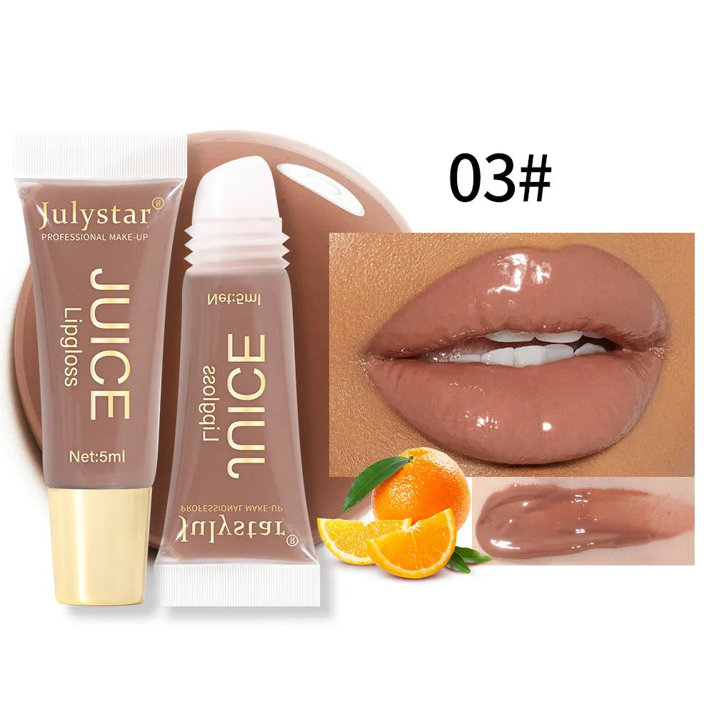 Luxe Hydrating Lip Oil – Plumping Nude Brown Tint & High-Shine Finish