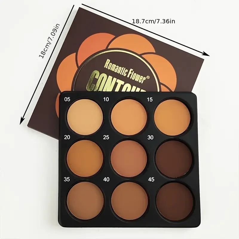 9-Shade Sculpt & Definition Palette – Dark Bronze Contour & Concealer