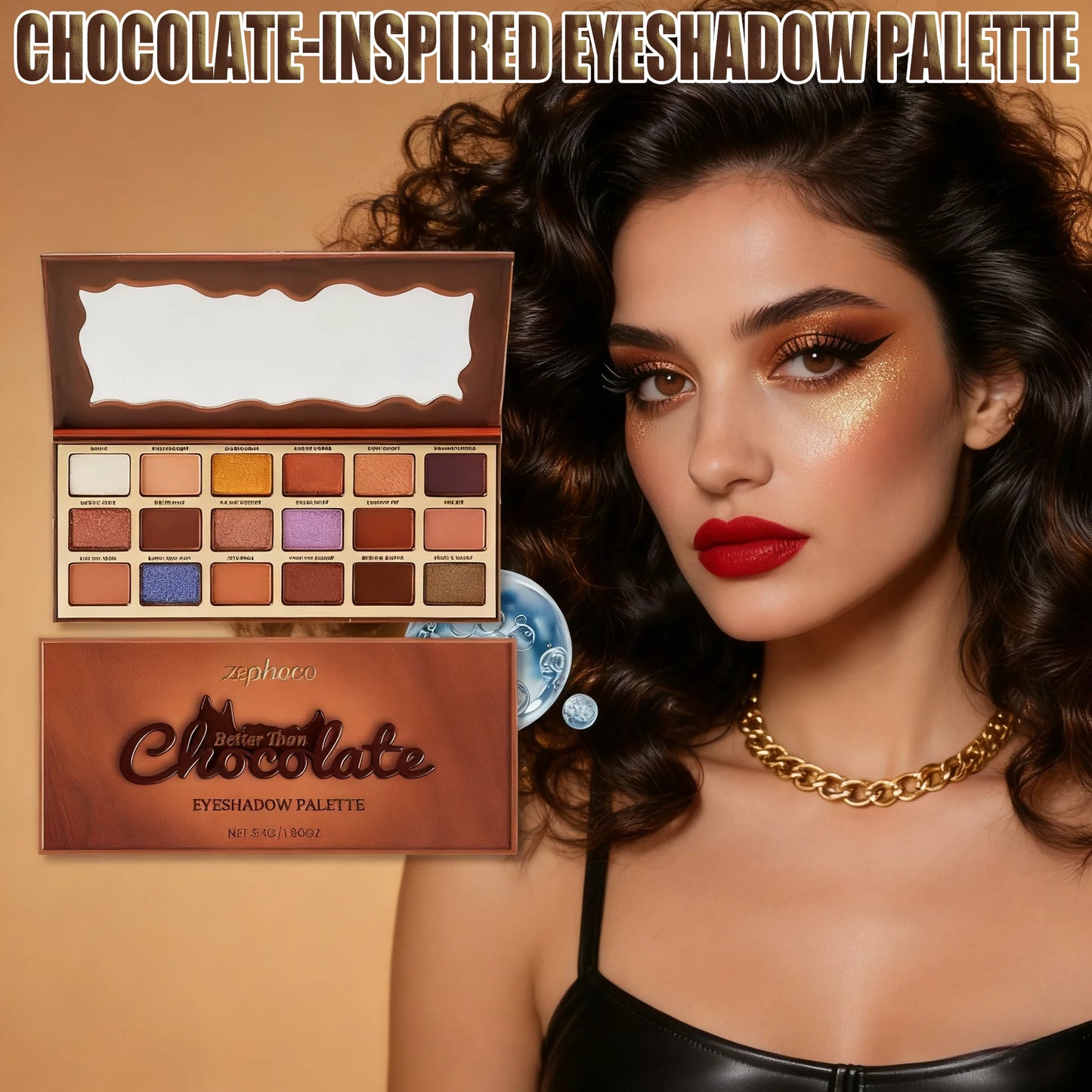 Chocolate Nude Eyeshadow Palette – Highly Pigmented Matte & Shimmer Everyday Makeup