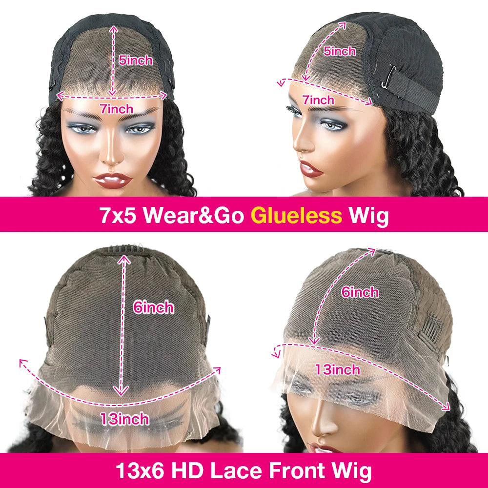 ✨ Kinky Straight 4C Edges Human Hair Wig – 13x6 HD Lace Front, 7x5 Lace Wig with Baby Hair, Natural Hairline