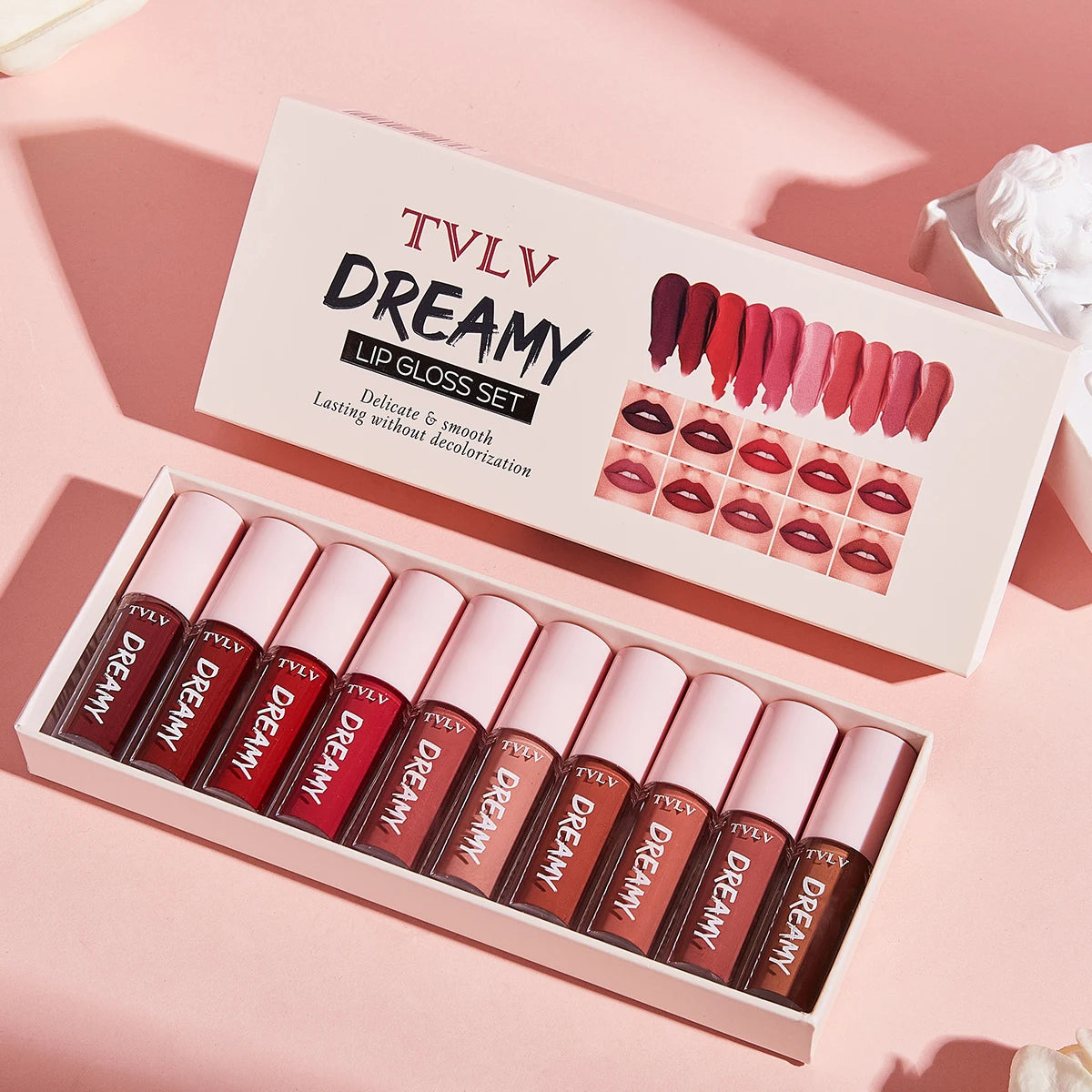 10-Piece Professional Velvet Lipstick Set – 24-Hour Waterproof & Smudge-Proof Lip Gloss – Intense Pigment with Moisturizing Core