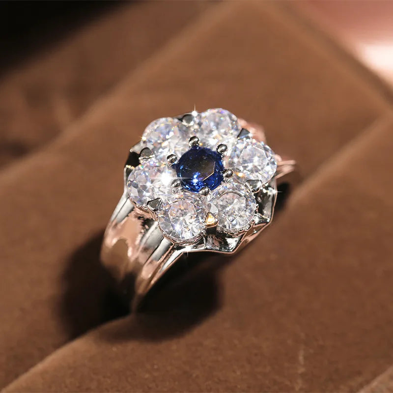Exquisite Moissanite Statement Ring in Sterling Silver Jewelry