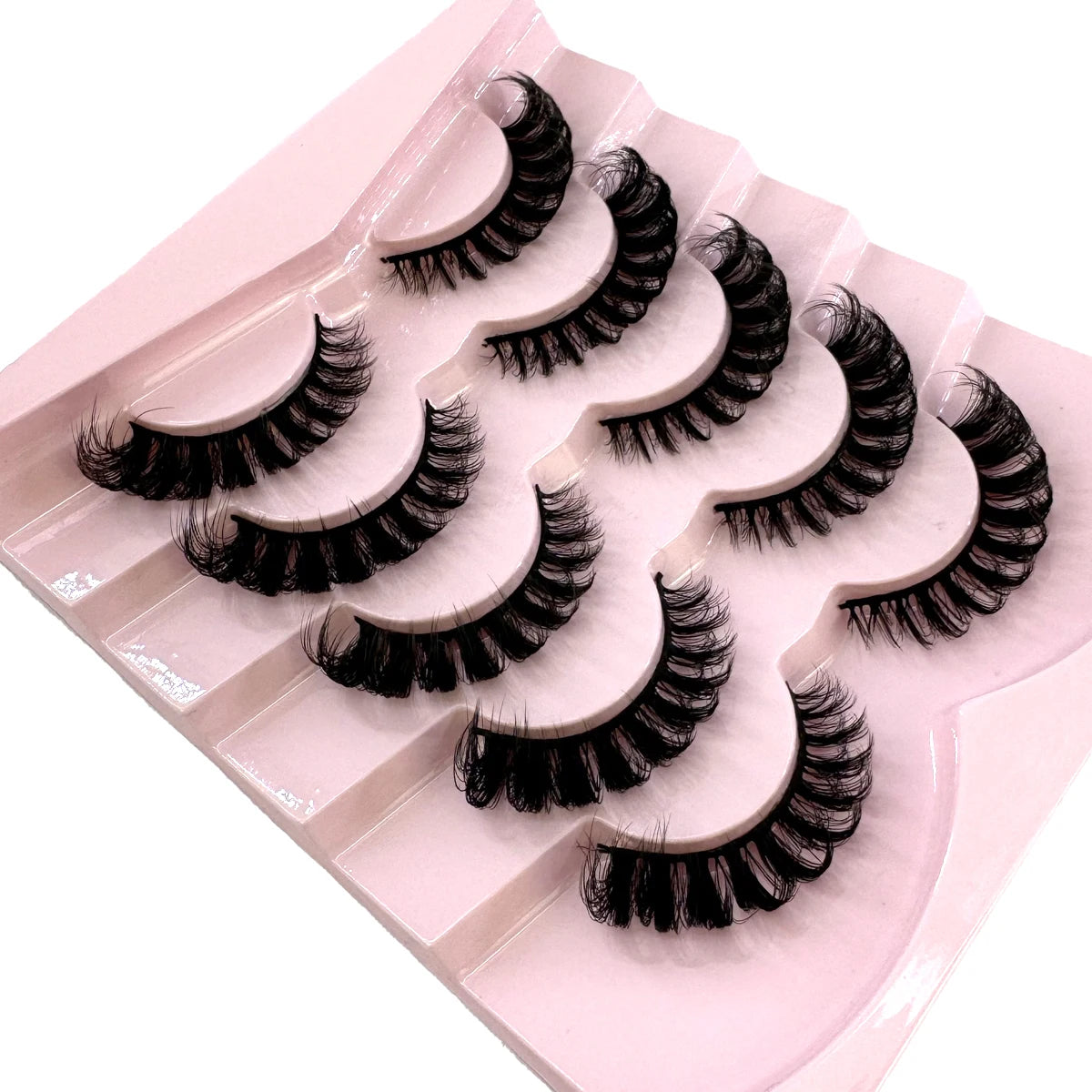 3D Fluffy Cat Eye Lashes – Soft, Wispy Natural Glam (5-Pair Set)