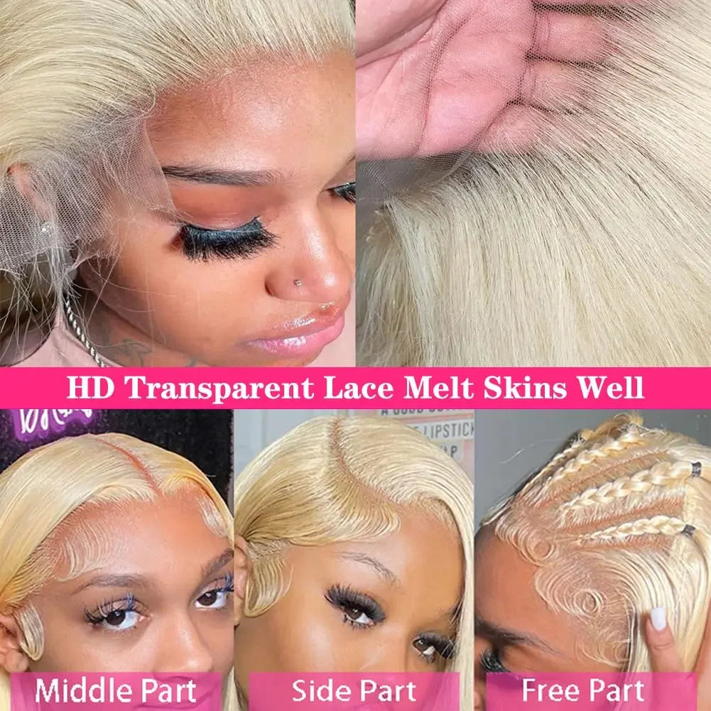 Luxury 613 Blonde 13x6 Lace Frontal Wig – 200% Density Body Wave Brazilian Human Hair