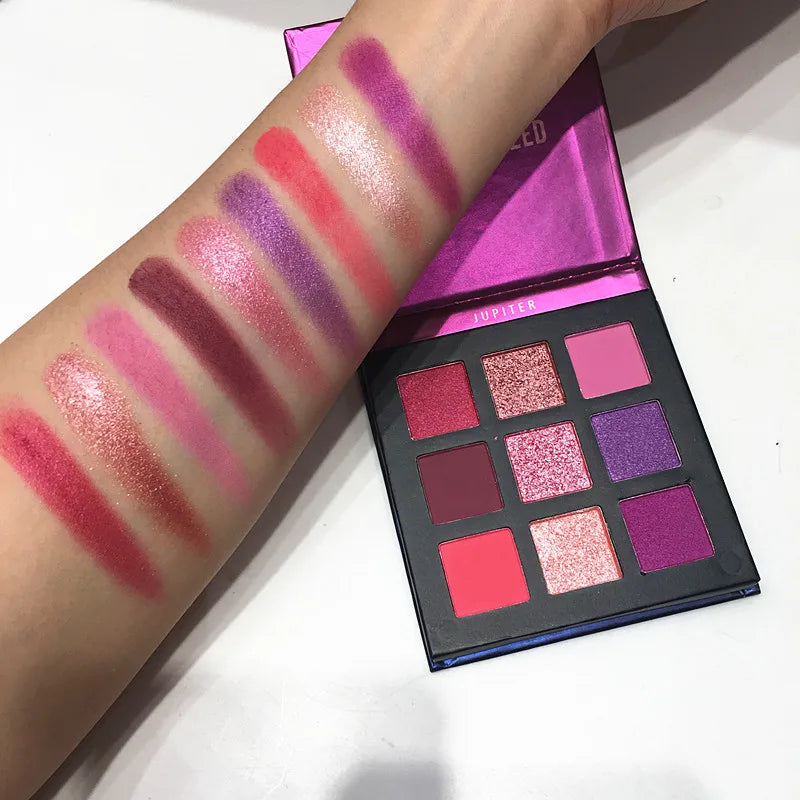GLAZED Luxury 9-Color Eyeshadow Palette – Rich Shimmer & Matte Colors, Waterproof & Long-Wearing