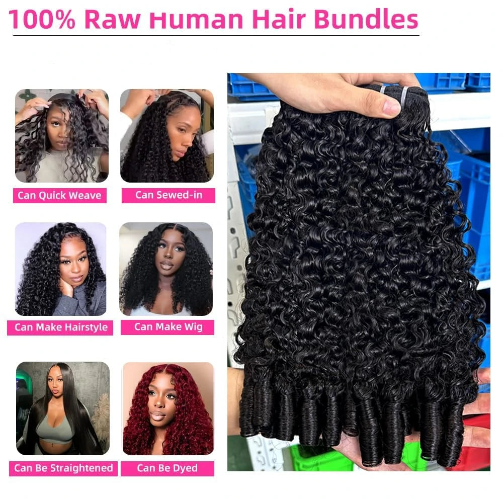 Raw Burmese Curly Hair Bundles – 100% Unprocessed Virgin Hair with Spiral Ends