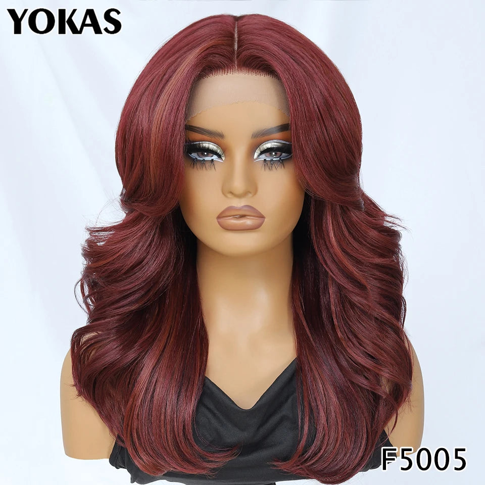 18" Body Wave T-Part Synthetic Lace Front Wig with Baby Hair – Heat Resistant