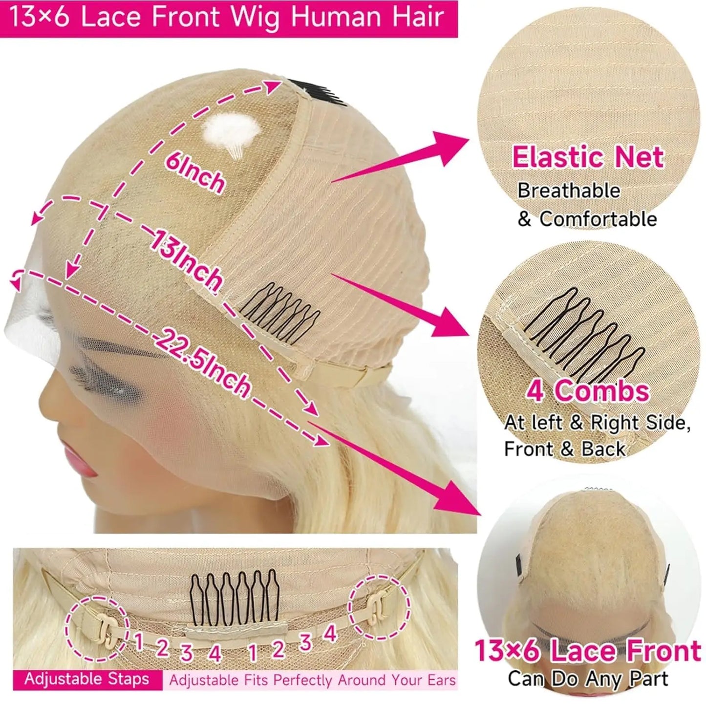 613 Honey Blonde Deep Wave Lace Wig | 30-Inch 200% Density Human Hair | HD Transparent Frontal