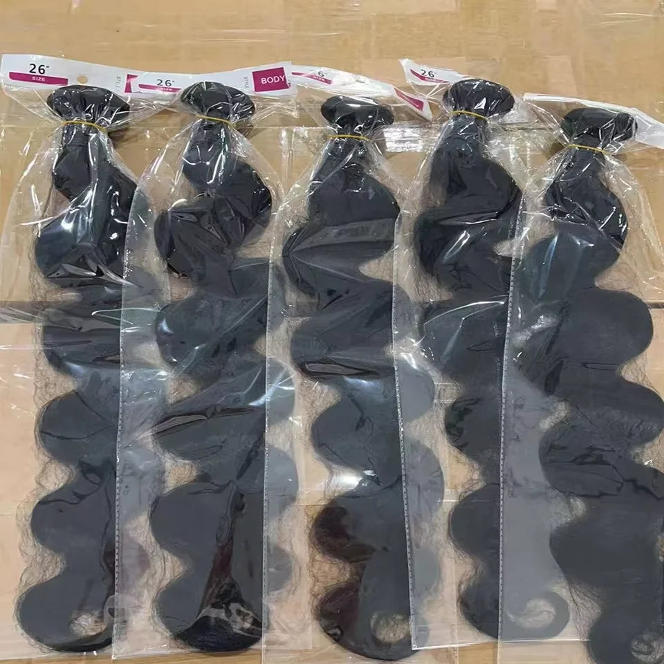 Brazilian Body Wave Human Hair Bundles – Raw Unprocessed Virgin Weave Extensions (3–4 Bundles, 8–30 Inch)
