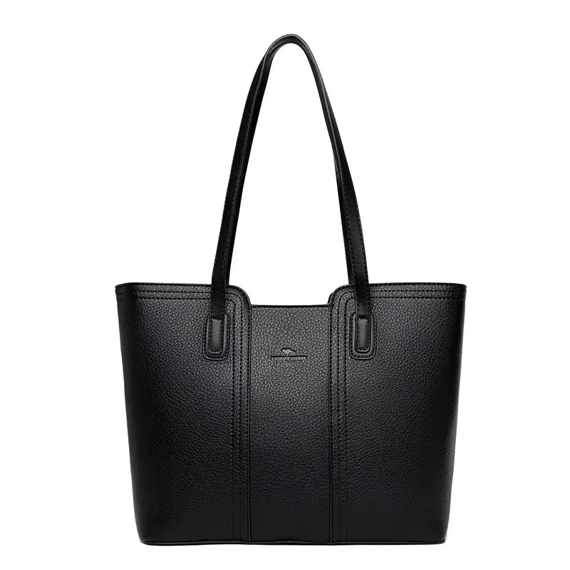 Versatile Large Capacity Shoulder Bag - Soft Leather Fashion Print Crossbody Bag for Leisure & Work