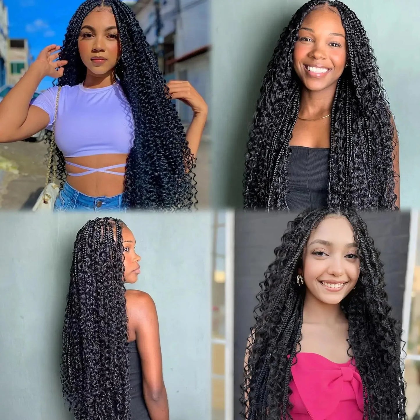 Human Braiding Hair for Boho Braids - 100g Deep Wave Bulk Human Hair (No Weft)