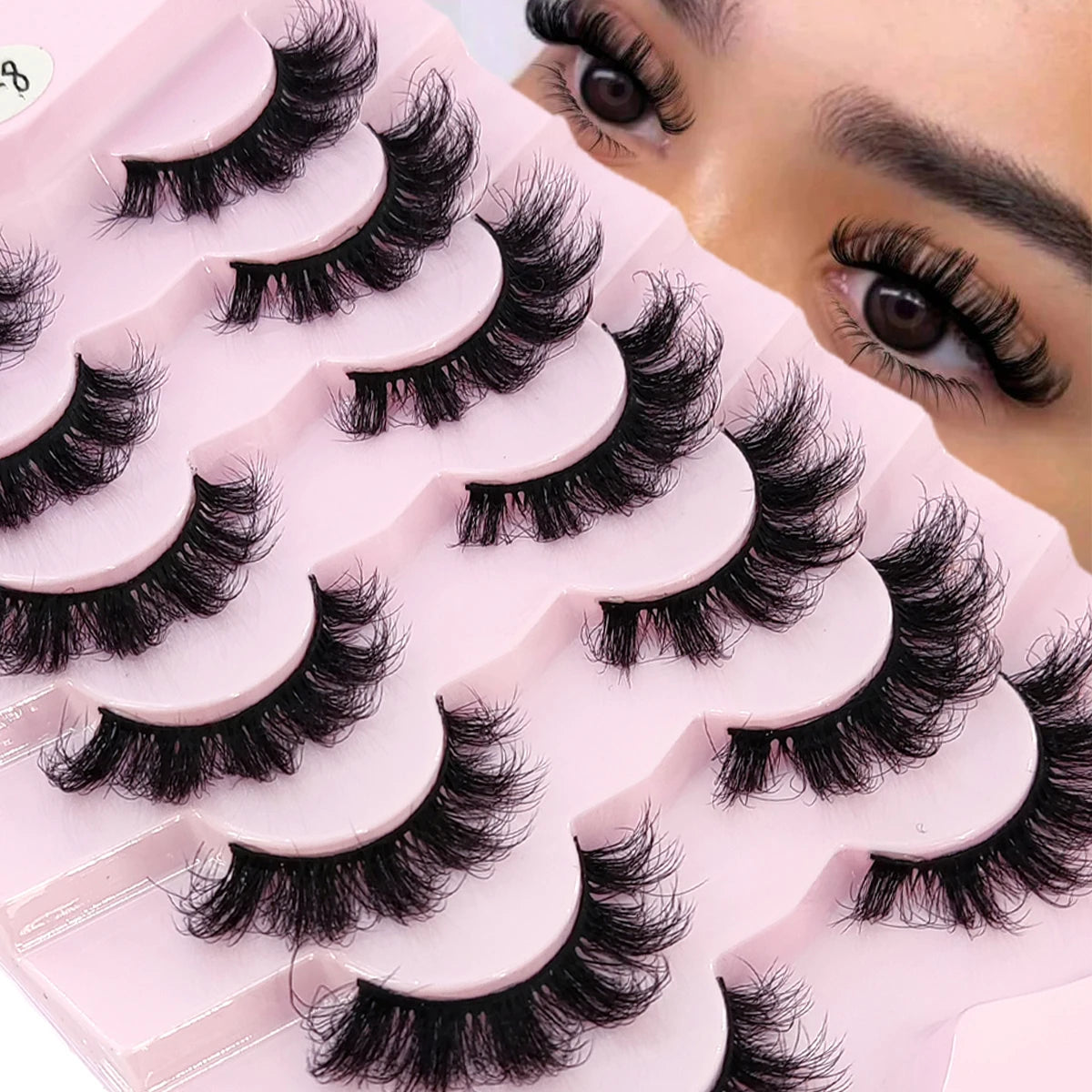 3D Fluffy Cat Eye Lashes – Soft, Wispy Natural Glam (5-Pair Set)