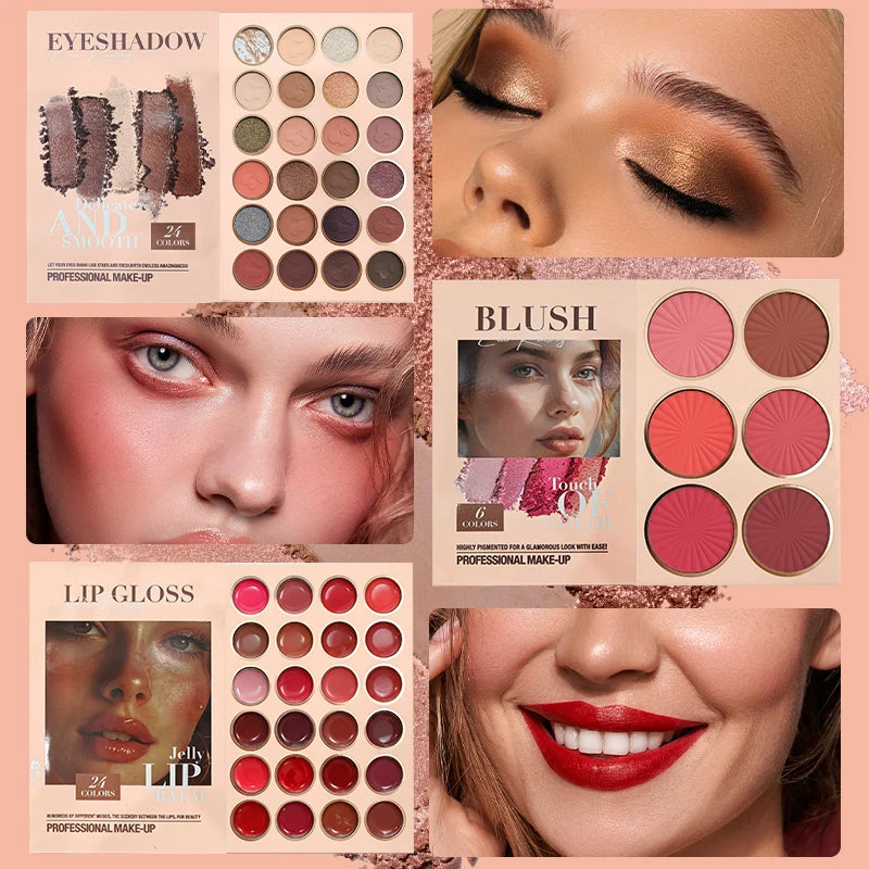 Infinite Glam Storybook: 67 vibrant shades layered for "ceremonial" opening, replacing 10+ individual products.