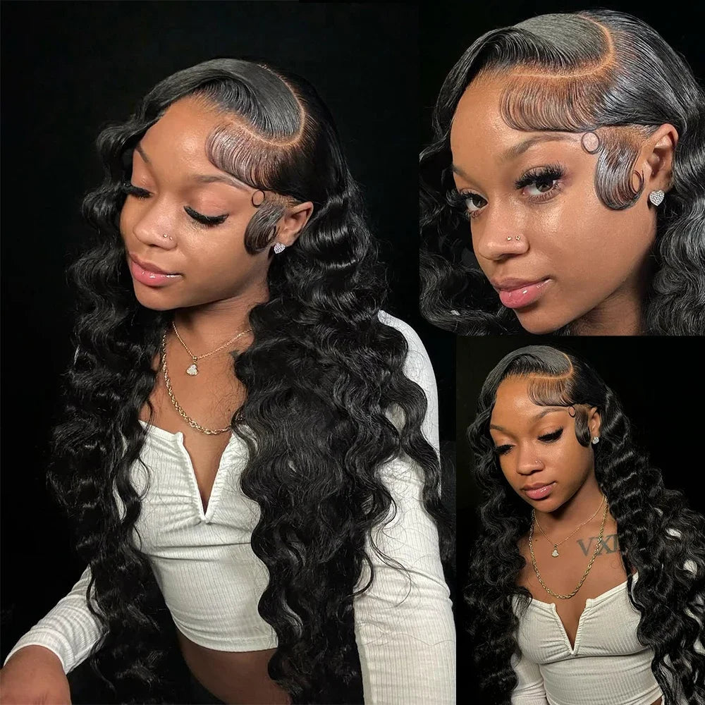 HD Lace Frontal Wig – 13x6 Loose Deep Wave Burmese Human Hair Wig, Pre-Plucked Natural Color