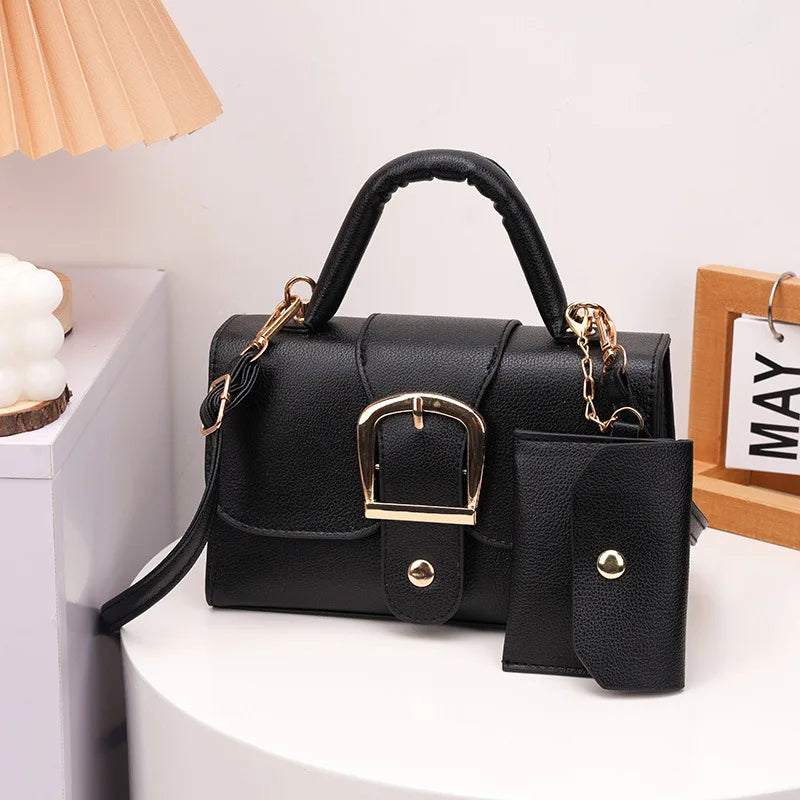 Modern Square Crossbody Bag for Women – Minimalist PU Leather Camera Bag with Adjustable Strap – Stylish Small Handbag for Daily Commute & Travel
