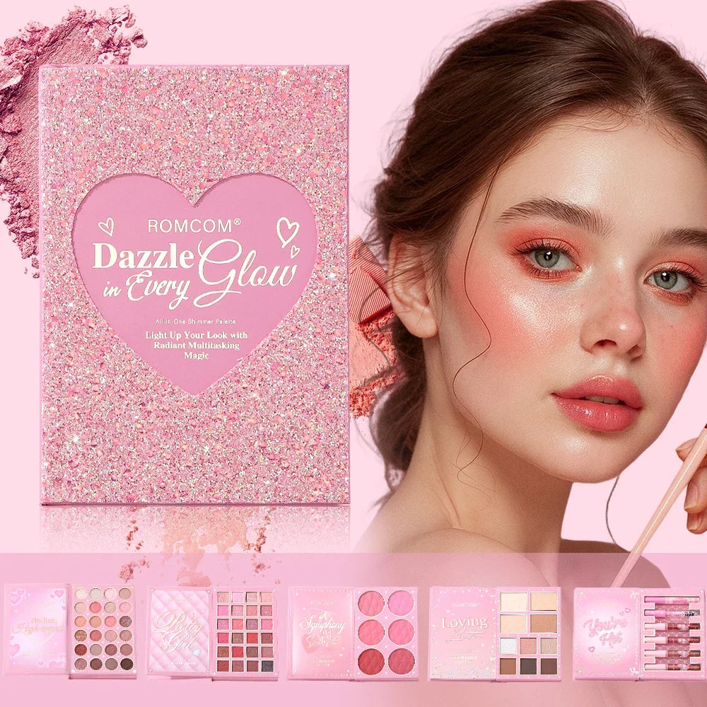 All-In-One Makeup Book – Full Face Palette (Eyes, Blush, Contour & Lip Gloss) 5-Layer Makeup Book – Complete Glam Kit