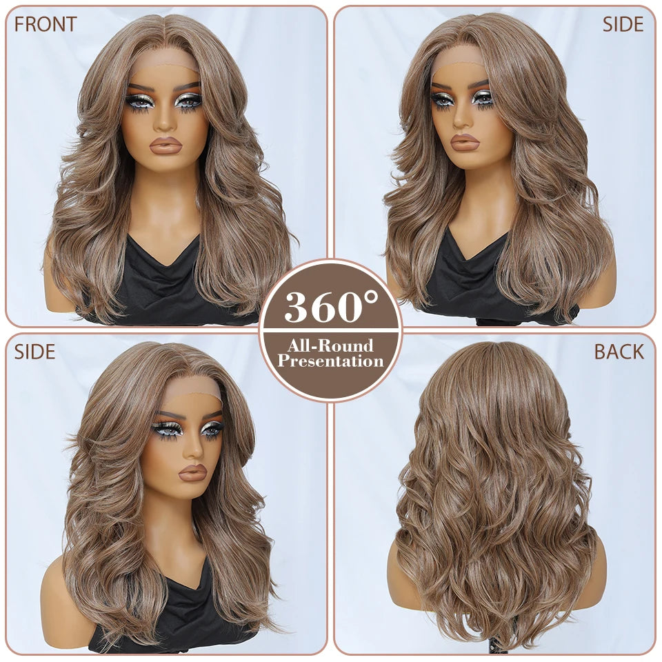 18" Body Wave T-Part Synthetic Lace Front Wig with Baby Hair – Heat Resistant